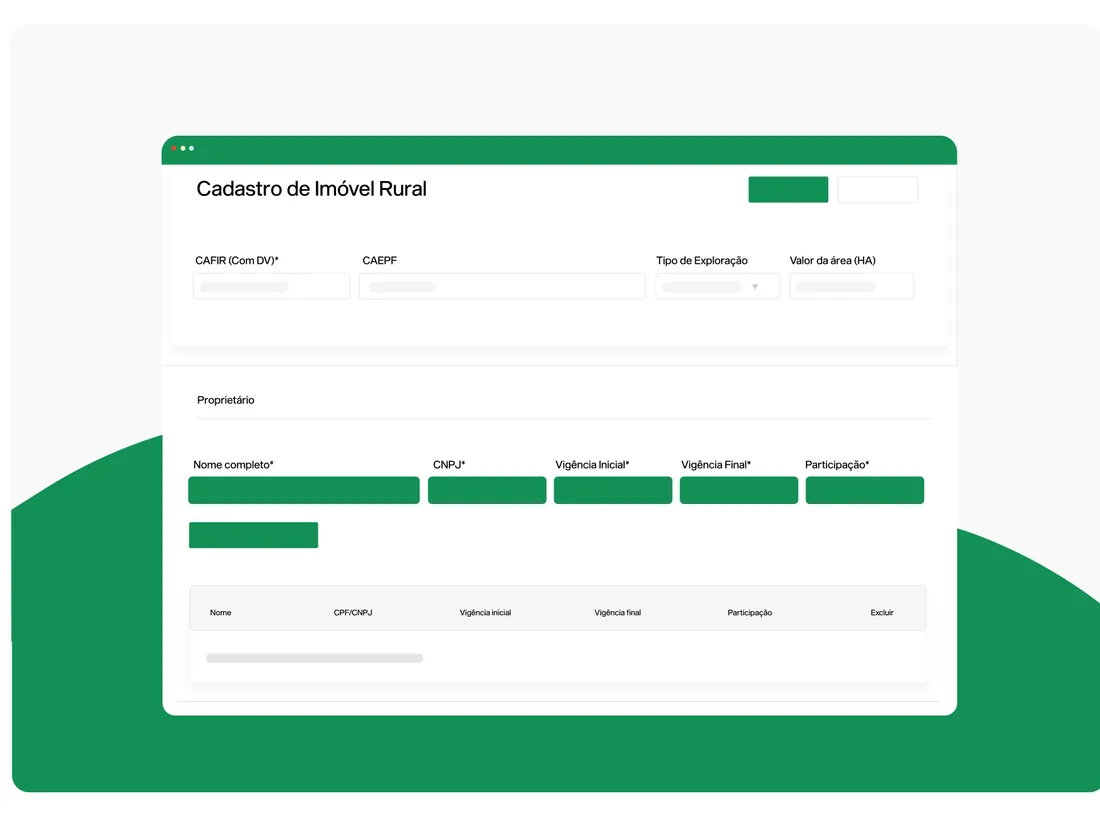 Cadastro de imóvel rural no WorthTec Agro